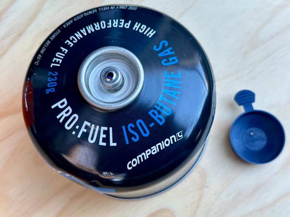 The Companion Pro Fuel 230g gas cartridge is a versatile workhorse with a four-season blend of butane, isobutane, and propane