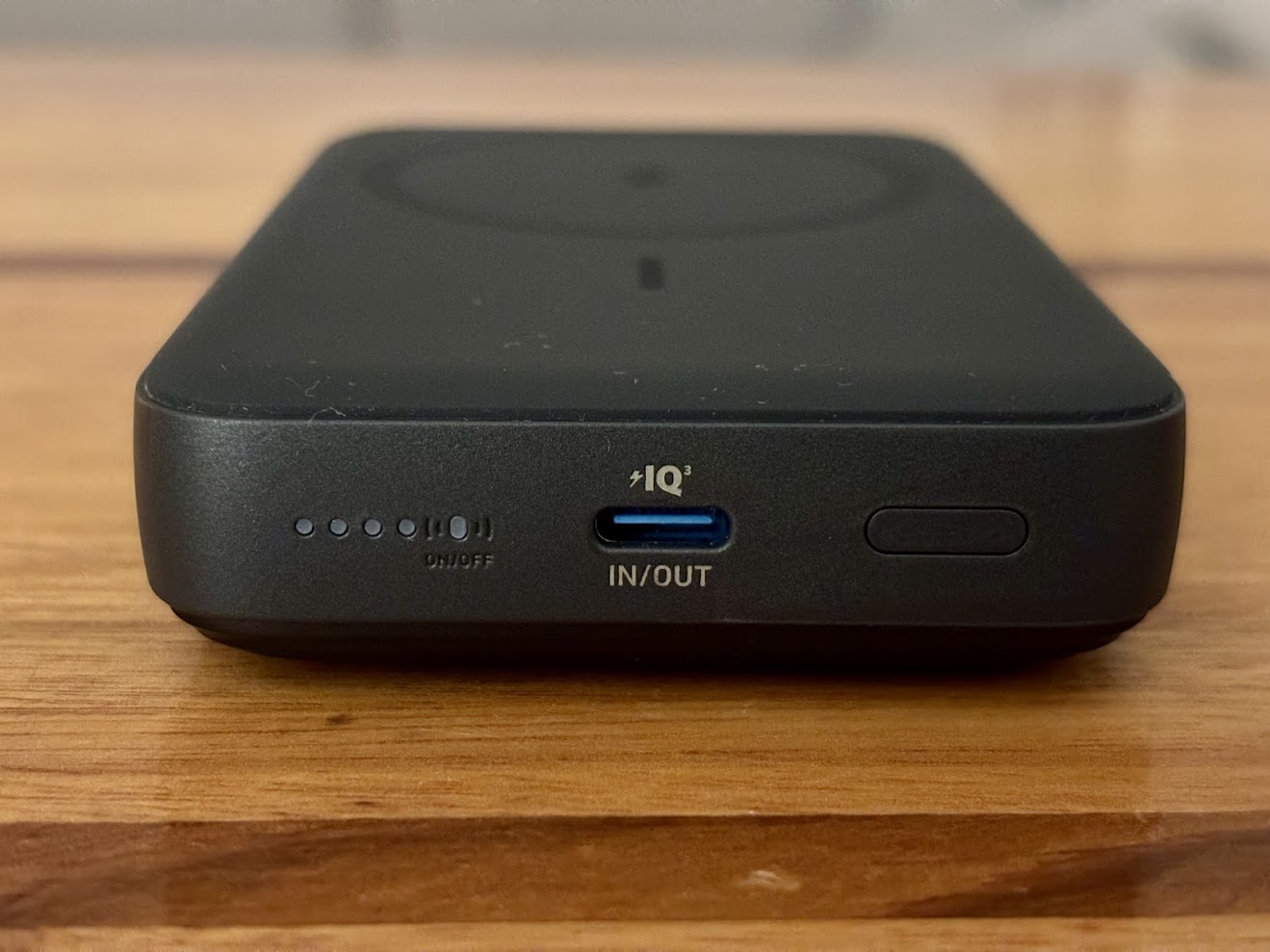 There is a USB-C port (30W) on the end of the Anker Zolo magnetic power bank in case wireless charging isn't fast enough (7.5W)