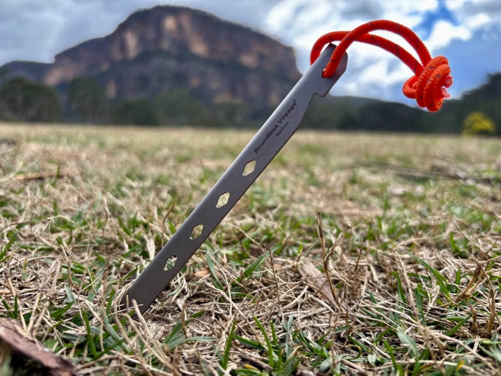 These titanium tent stakes are incredibly strong, completely rustproof and resist bending forces better than comparable aluminium pegs