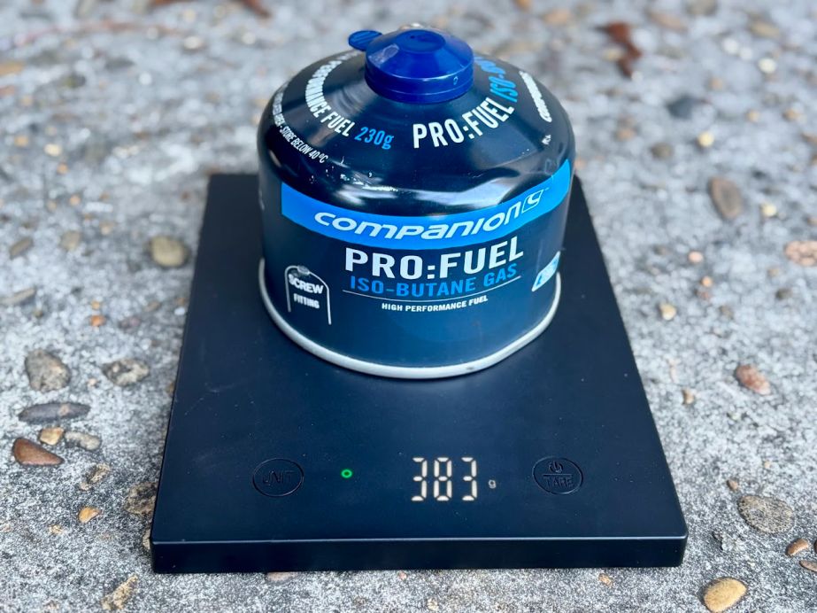 Weighing only 383g in total, the Companion Pro Fuel butane gas cartridge can be added to a hiking pack or as emergency backup in your 4WD